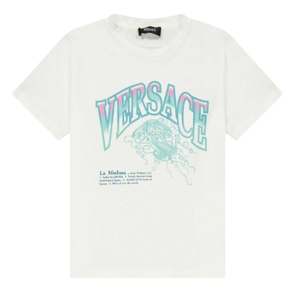 Versace Childrens/Kids Large Logo T-Shirt / White